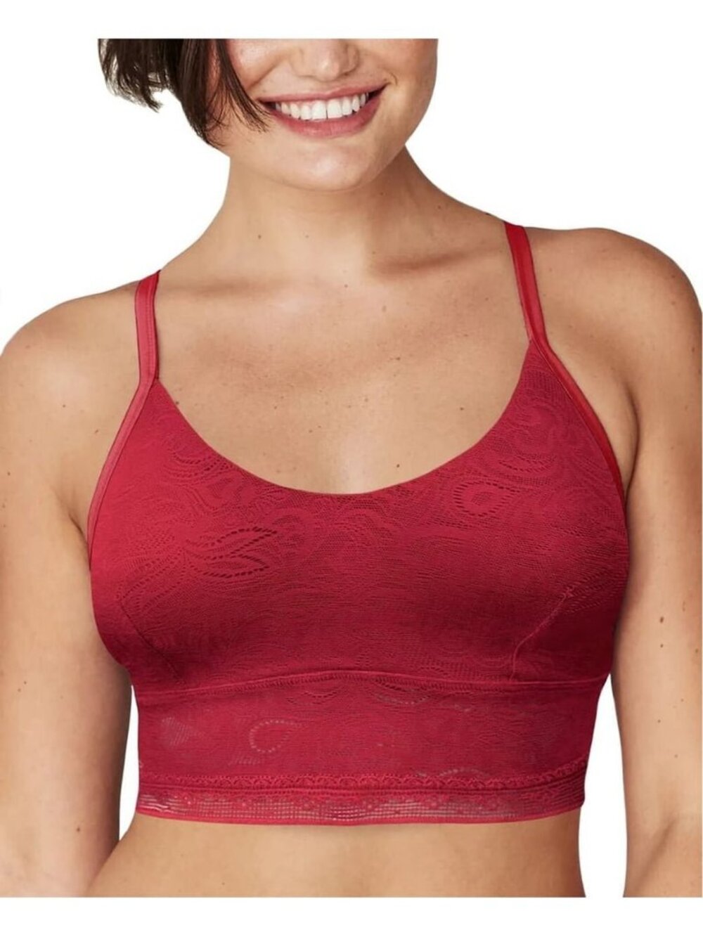 Maidenform Lace Bralette S Dark Red Wire-Free NWT